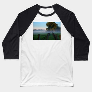 Misty Morning Sunrise Baseball T-Shirt